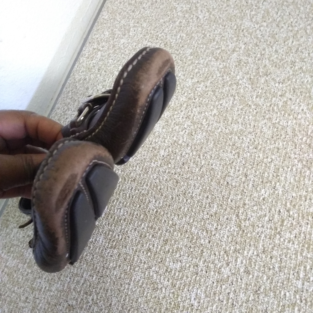 Prada Brown Pebbled Leather Loafers - Picture 7 of 8